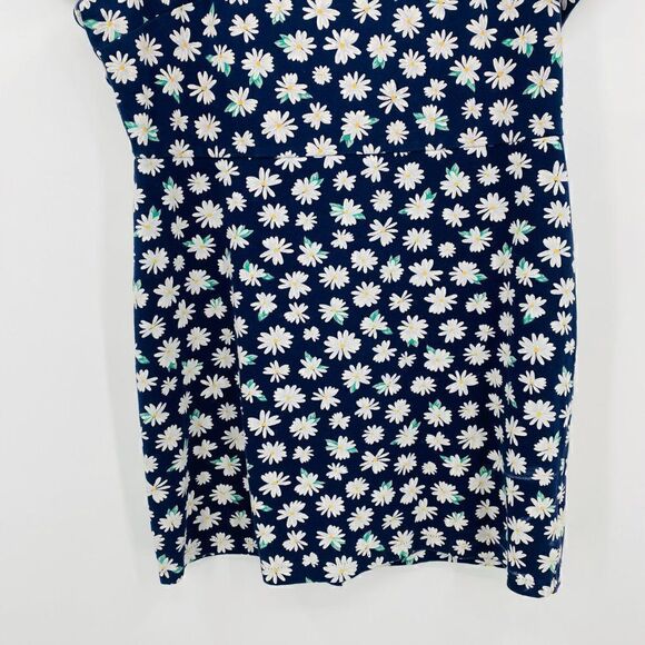 Old Navy Size XL Navy Blue Daisy Floral Print Short Sleeve Stretch Knit Dress - Picture 3 of 9